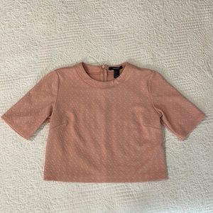 Pink Zip Back Crop Top